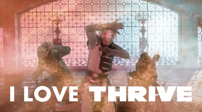 「I LOVE THRIVE」の波動を浴びたコリキング軍団はもはや反撃する力はなく、革命軍はTHRIVE（スライヴ）のマッサージチェアを奪還した。
